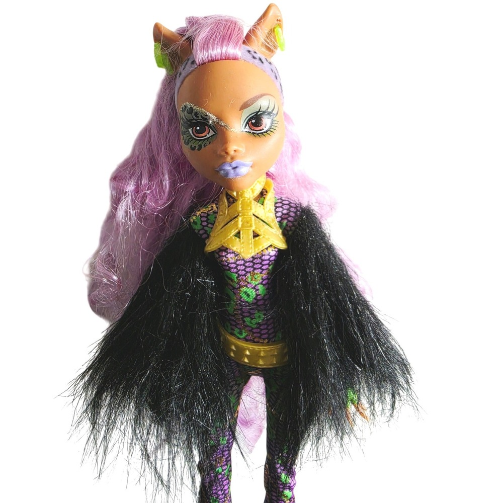 Monster High Power Ghouls Wonder Wolf Clawdeen Wolf Doll Purple Jumpsuit Fur